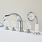 Modern bath shower mixer tap pull out spray detail view