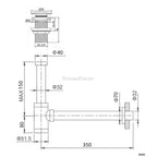 Modern basin bottle trap detailed product view additional view