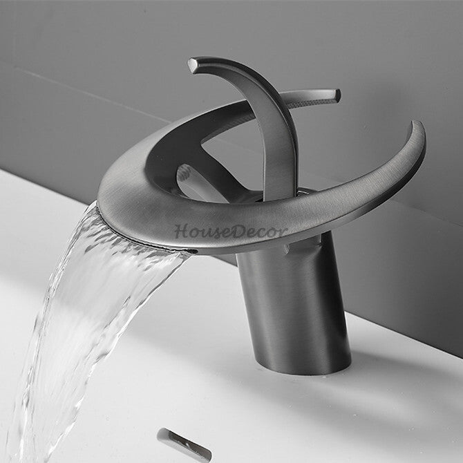 Modern bath shower mixer tap waterfall spout additional view