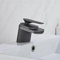 Black bath shower mixer tap waterfall spout main view
