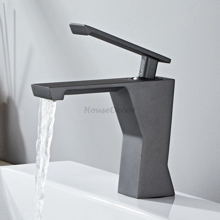 Modern bath shower mixer tap waterfall spout detail view