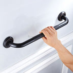 Modern bathroom grab bar safety grip detail view