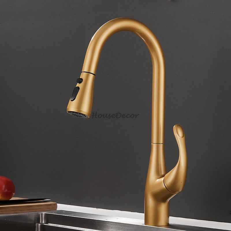 Modern kitchen sink mixer tap pull out spray additional view