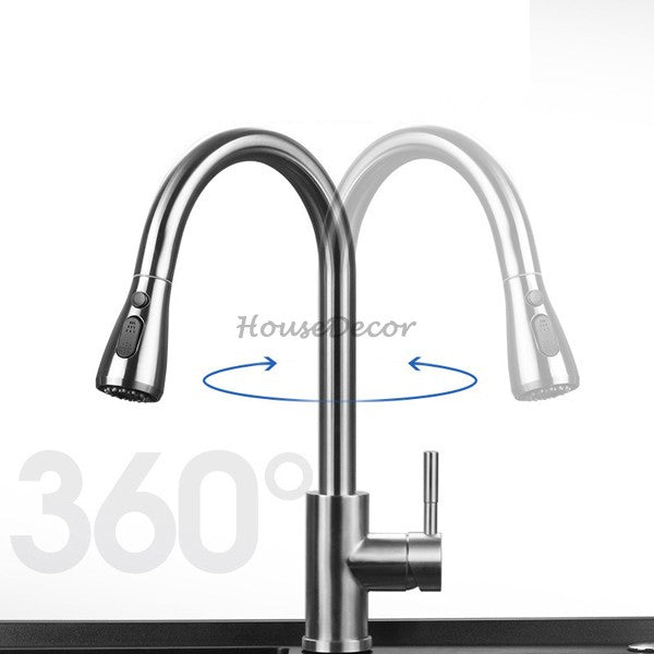 Modern Stainless Steel kitchen sink mixer tap pull out spray additional view