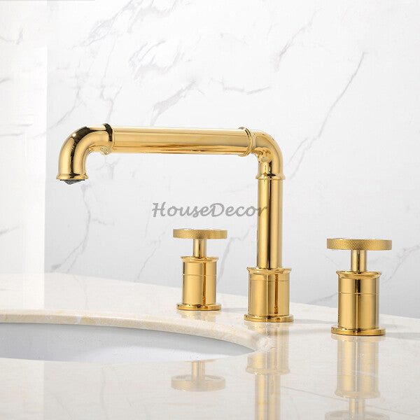 Modern Brass bath shower mixer tap dual handle control additional view