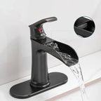 Modern bathroom basin mixer tap waterfall spout additional view