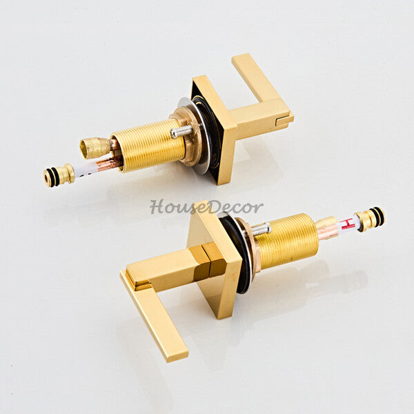 Modern Brass bath shower mixer tap dual handle control additional view