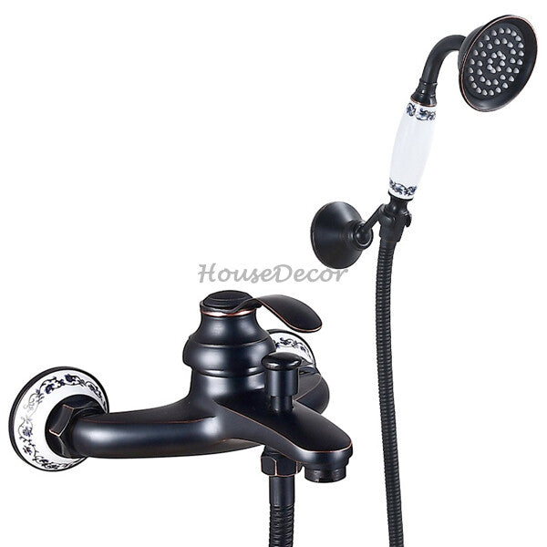 Bronze bath shower mixer tap wall mounted design main view