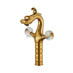 Gold bath shower mixer tap dual handle control main view