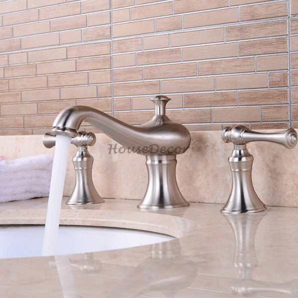 Modern bath shower mixer tap dual handle control additional view