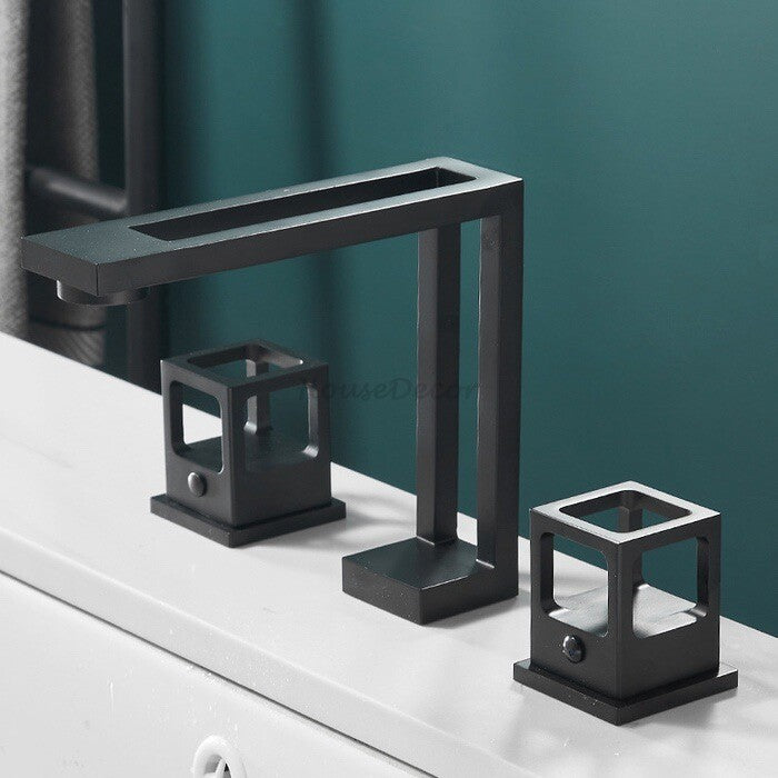 Modern bath shower mixer tap deck mounted design detail view