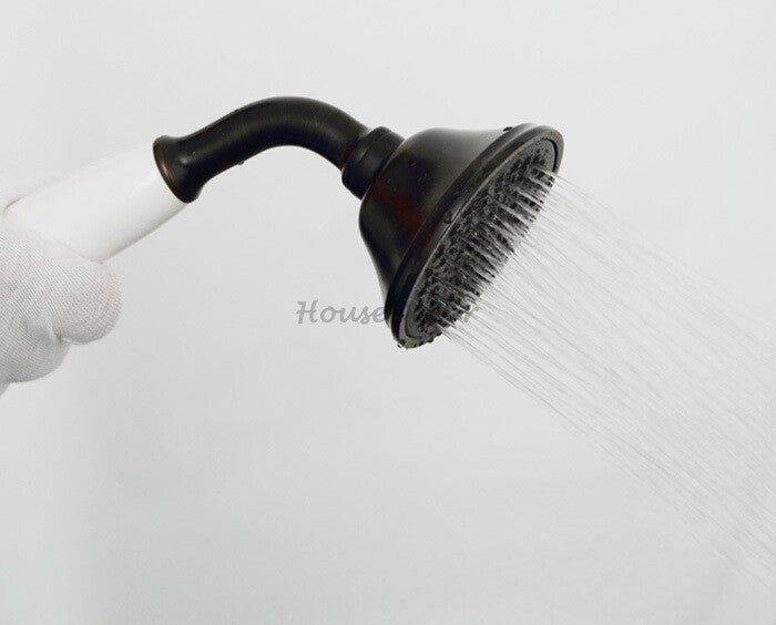 Black bath shower mixer tap wall mounted design detail view