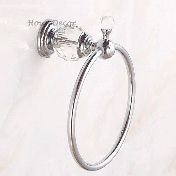 Gold towel ring wall mounted design detail view