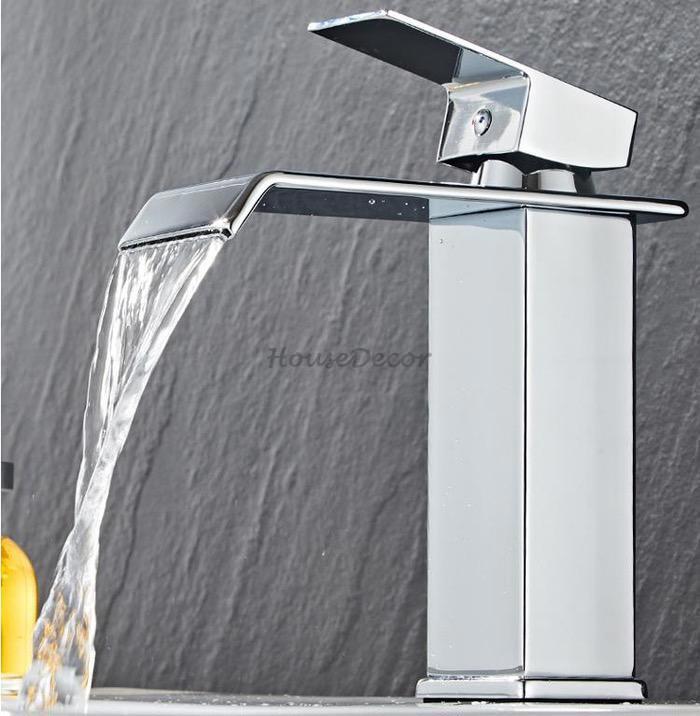 Modern bath shower mixer tap waterfall spout additional view