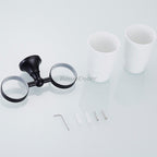 Black Ceramic toothbrush holder wall mounted design detail view