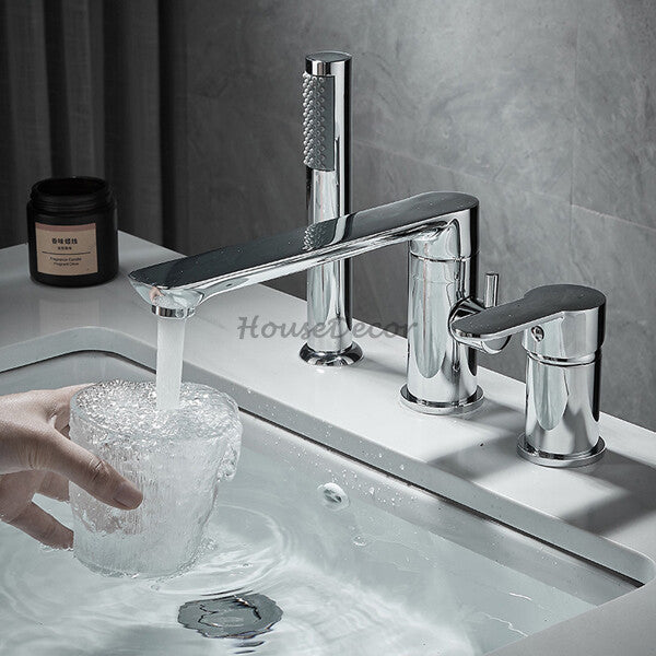 Modern Brass bath shower mixer tap swivel spout additional view