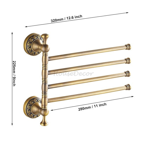 Brass towel rack swivel spout additional view