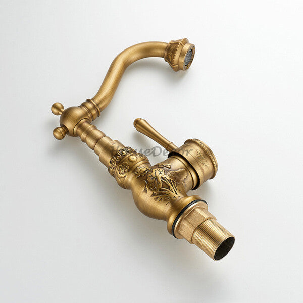 Modern Brass bathroom basin mixer tap detailed product view additional view