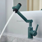 Modern bath shower mixer tap swivel spout detail view
