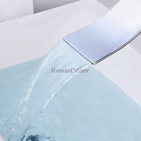 Modern bath shower mixer tap waterfall spout additional view