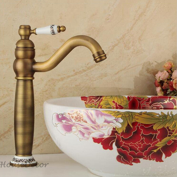 Brass bath shower mixer tap deck mounted design detail view