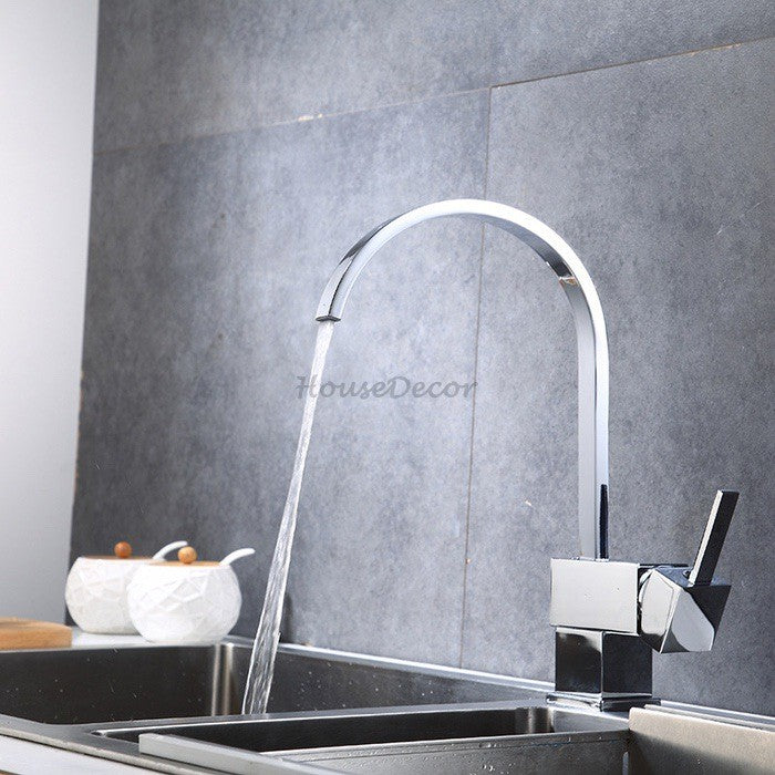Modern kitchen sink mixer tap deck mounted design main view