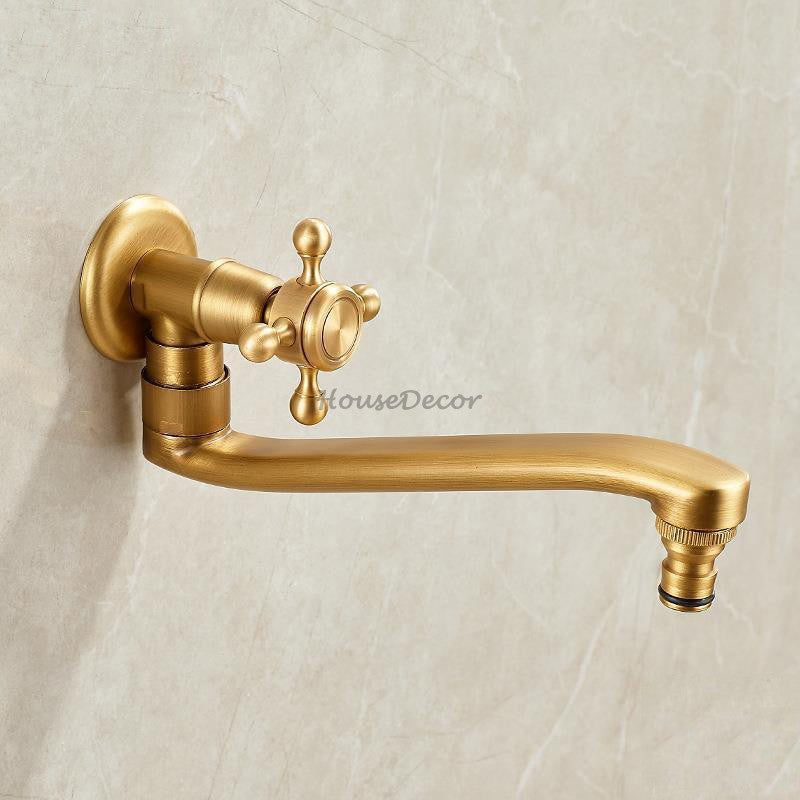 Modern utility faucet swivel spout detail view