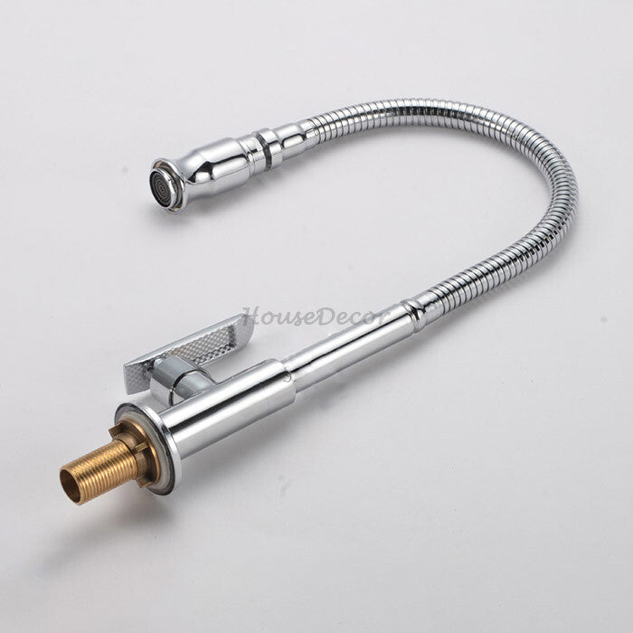 Modern kitchen sink mixer tap swivel spout detail view