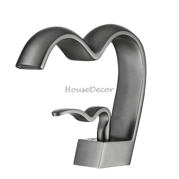 Modern bath shower mixer tap waterfall spout main view