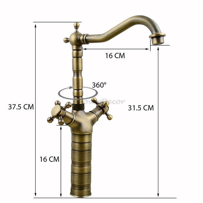 Antique Brass bath shower mixer tap swivel spout detail view