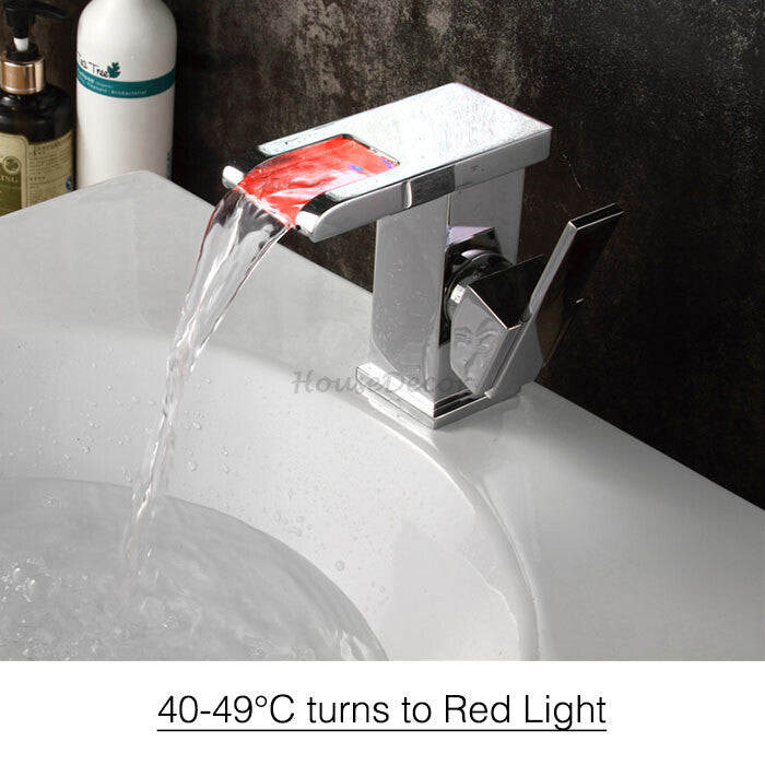 Modern bath shower mixer tap waterfall spout detail view