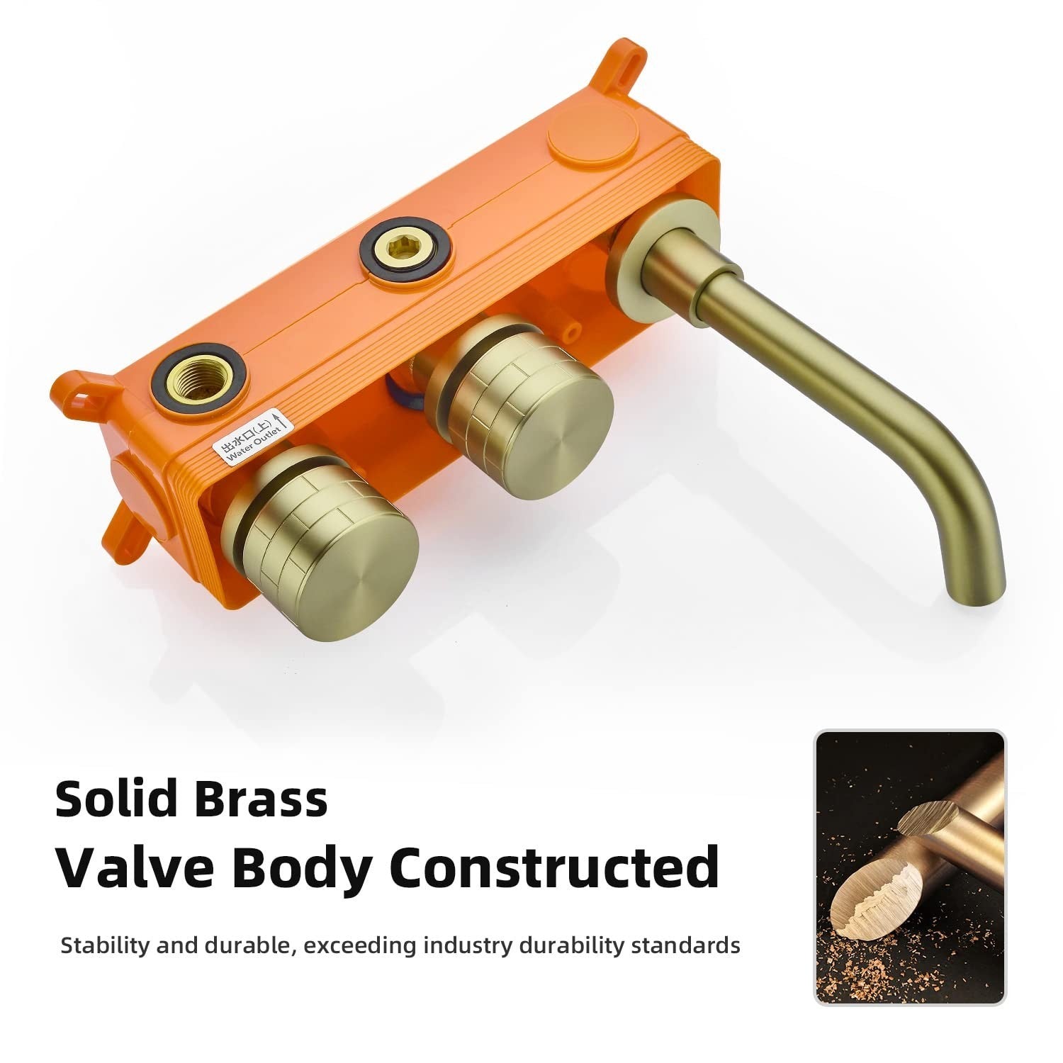 Gold Brass bath shower mixer tap wall mounted design additional view