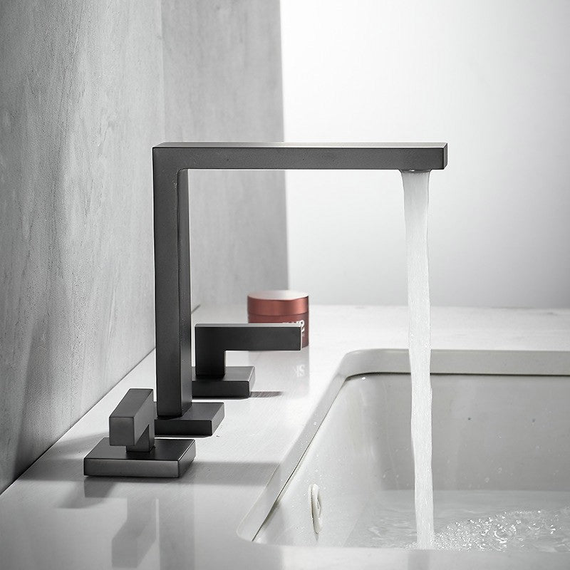 Modern bath shower mixer tap dual handle control additional view