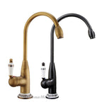 Antique Brass bathroom basin mixer tap swivel spout main view