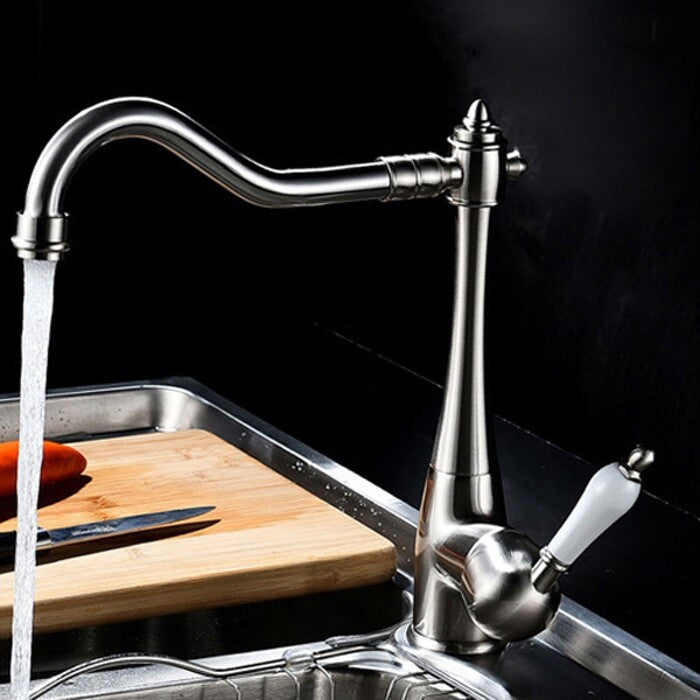 Modern kitchen sink mixer tap swivel spout additional view