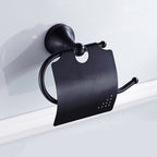 Black toilet paper holder detailed product view detail view
