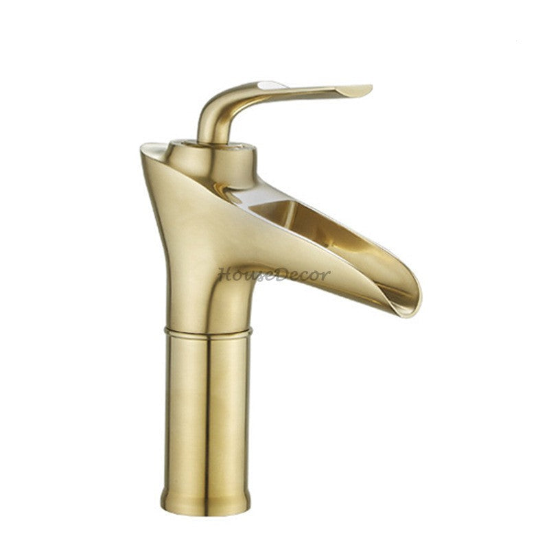 Antique Brass bath shower mixer tap waterfall spout additional view