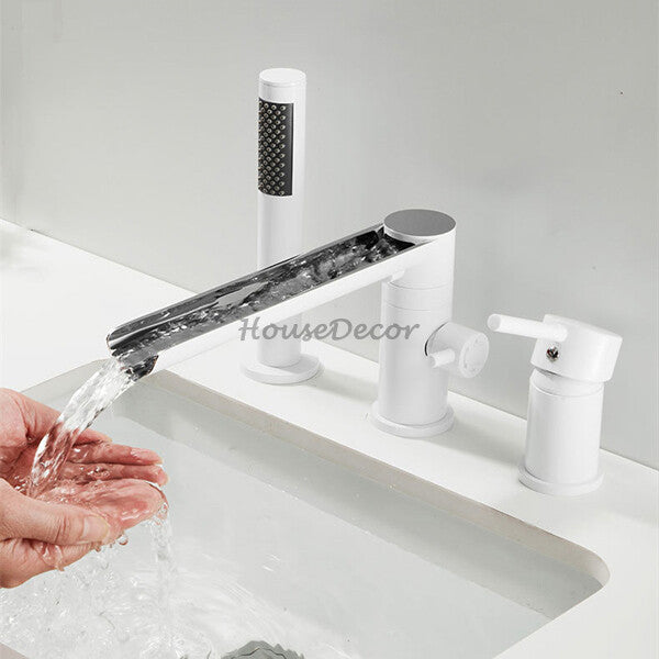 Modern bath shower mixer tap waterfall spout main view
