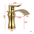 Gold bath shower mixer tap waterfall spout additional view