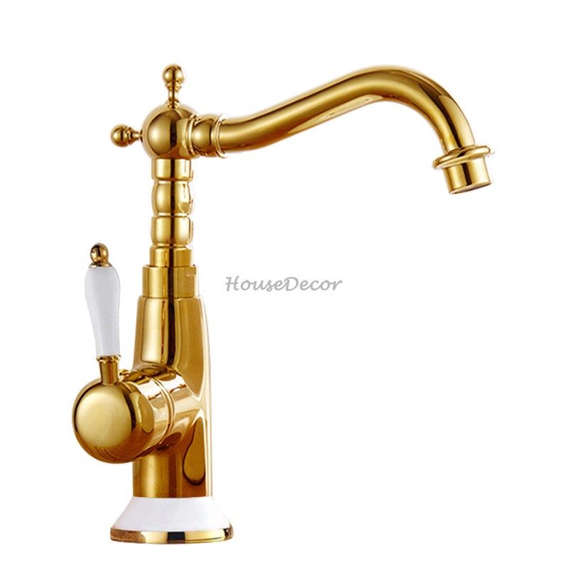 Gold Ceramic bath shower mixer tap deck mounted design additional view
