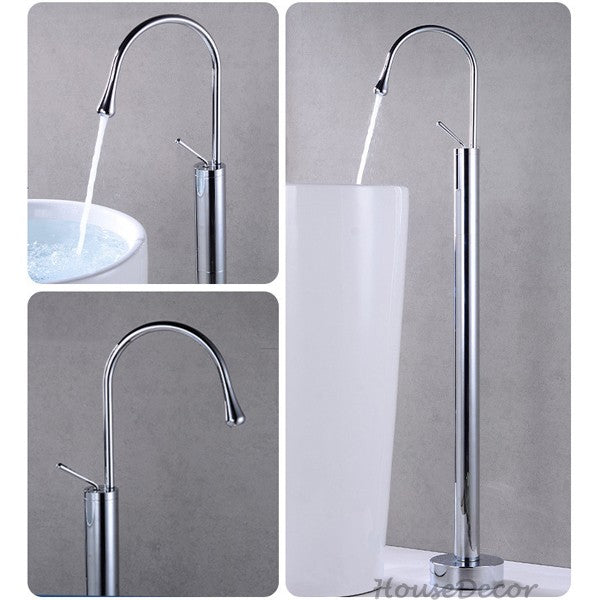 Modern bath shower mixer tap single lever control detail view