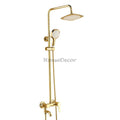 Gold Brass bath shower mixer tap wall mounted design main view