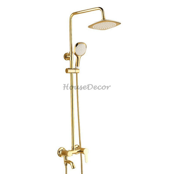 Gold Brass bath shower mixer tap wall mounted design main view