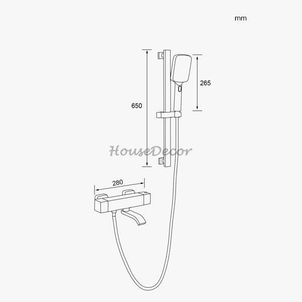 Modern shower head thermostatic control additional view