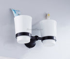 Black Ceramic toothbrush holder wall mounted design detail view