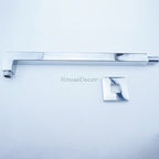 Chrome shower head wall mounted design detail view