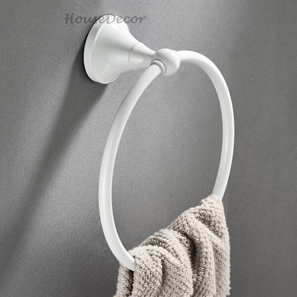 White towel rack wall mounted design main view