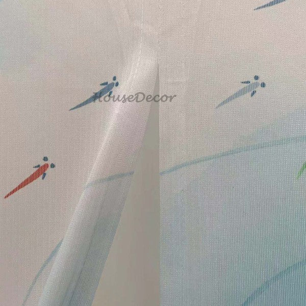 Blue Fabric doorway curtain room divider design additional view