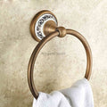 Antique Brass towel ring wall mounted design main view