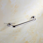Polished Chrome bathroom grab bar safety grip detail view
